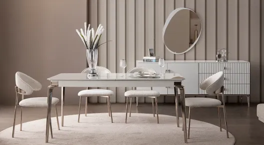 Product img 2, Bronz Metal Ayaklı Modern Yemek Odası Takımı